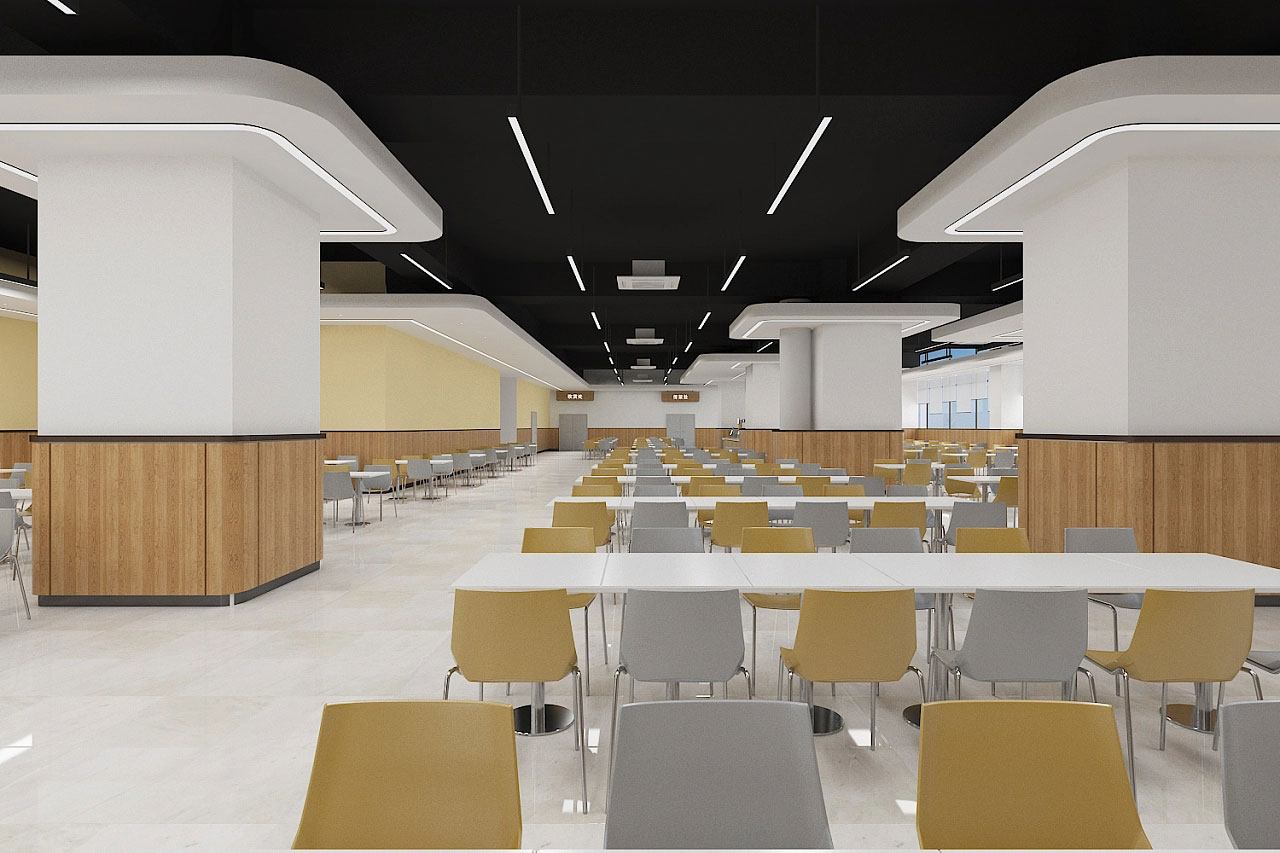 工廠員工食堂設計-廠區(qū)食堂裝修設計效果圖