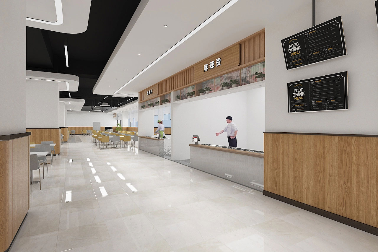 工廠員工食堂設計-廠區(qū)食堂裝修設計效果圖