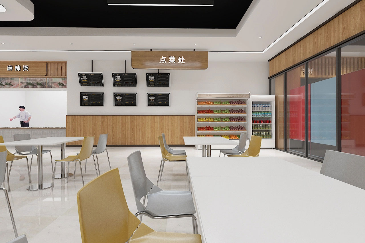 工廠員工食堂設計-廠區(qū)食堂裝修設計效果圖