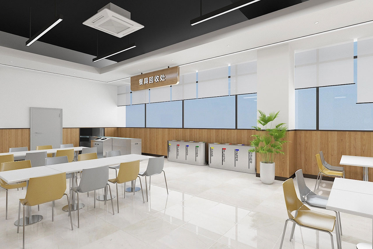 工廠員工食堂設計-廠區(qū)食堂裝修設計效果圖