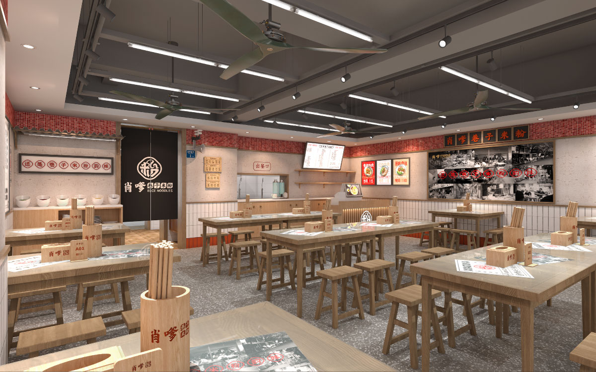 110平米米粉店鋪裝修設(shè)計效果圖