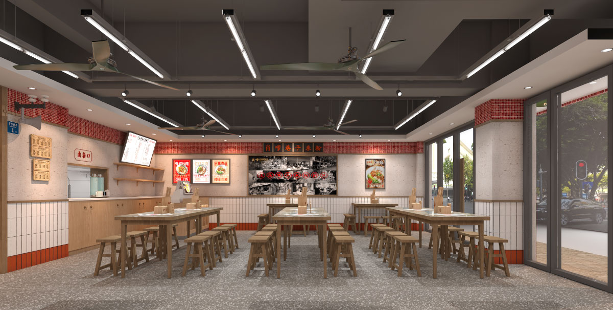 110平米米粉店鋪裝修設(shè)計效果圖