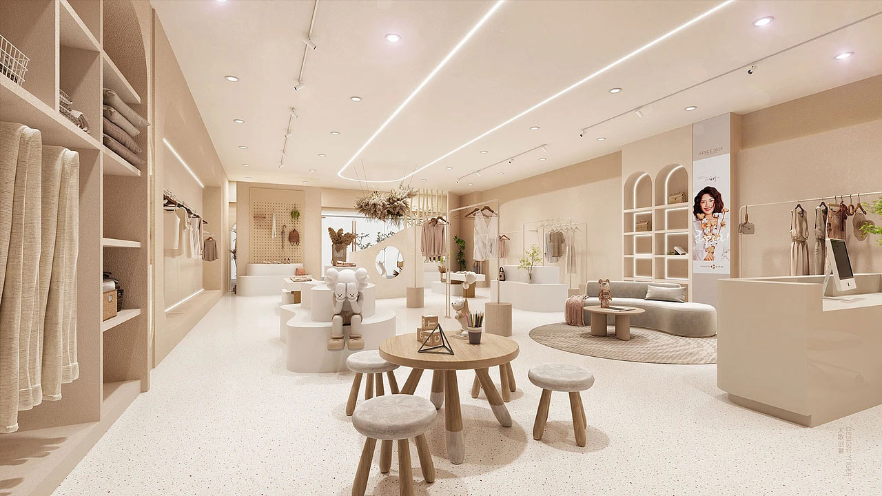 210平米鄭州女裝店面裝修設(shè)計(jì)效果圖