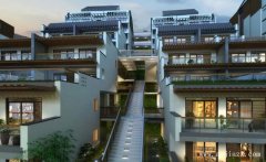 大方個(gè)性的新中式風(fēng)格別墅群外觀(guān)裝修效果圖