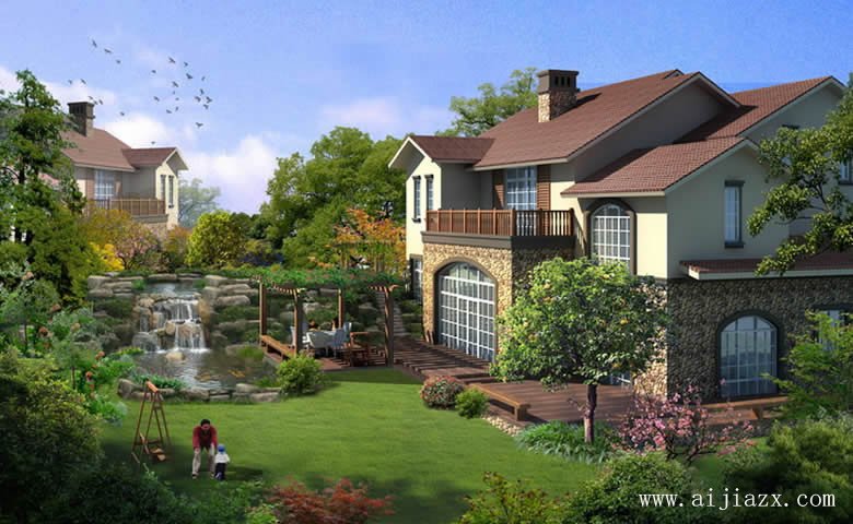 優(yōu)雅詩(shī)意的小區(qū)園林景觀裝修效果圖