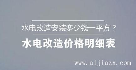 ?水電改造安裝多少錢一平方？水電改造價格明細表