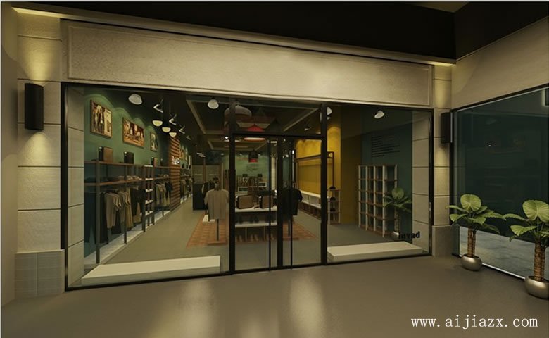簡(jiǎn)單大方的服裝專賣店鋪門面裝修效果圖