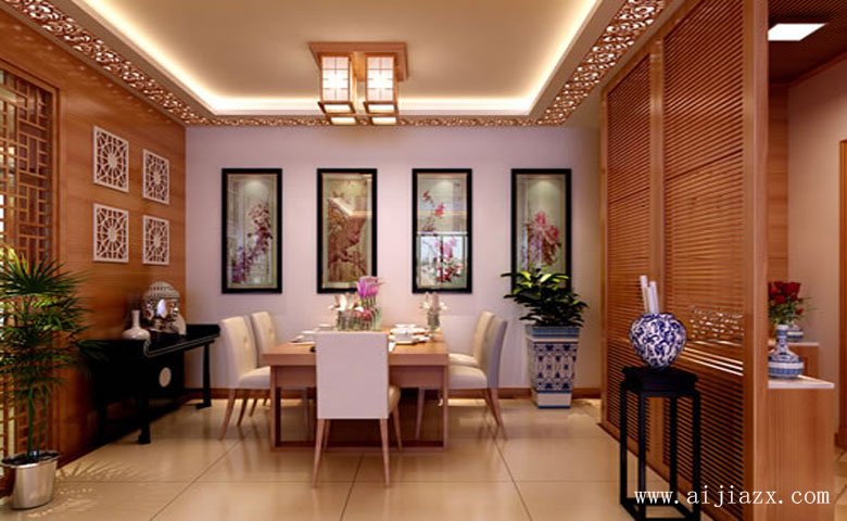 開(kāi)闊大方的新中式風(fēng)格大戶型餐廳裝修效果圖